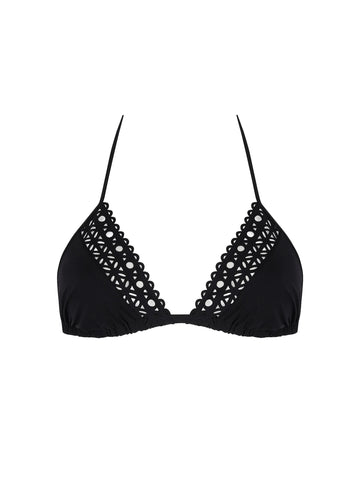 Top triangulo cortina Ajourage Couture negro