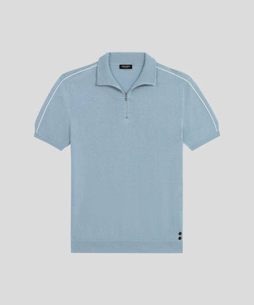 Polo algodón/seda celeste