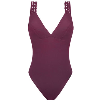 Bañador control Ajourage Couture prune