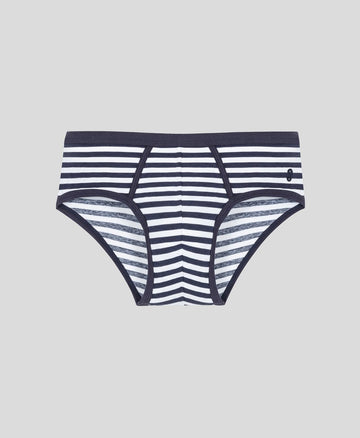 White/navy Y-Front briefs