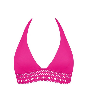 Top biquini triangulo Ajourage Couture fucsia