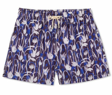 Classic swim shorts purple tulips