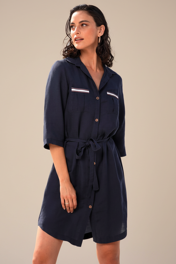 Vestido camisero Cordage  Précieux navy