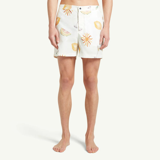 Tropical refresh swimshort ivory