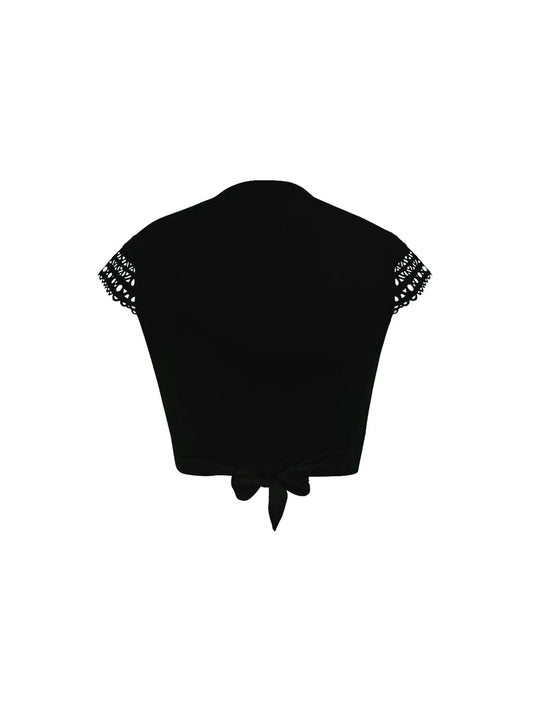 Top Ajourage Couture negro