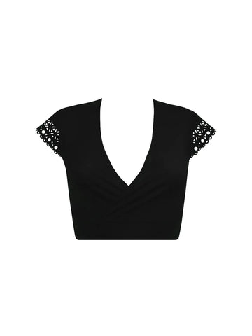 Top Ajourage Couture negro