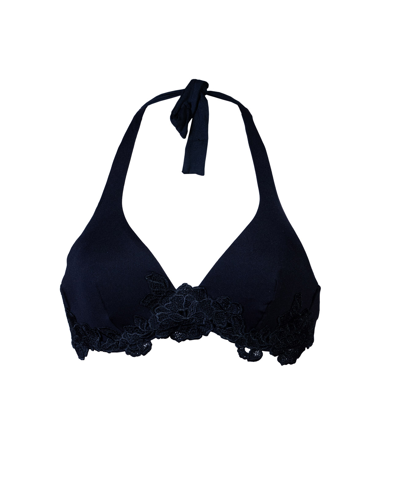 Top biquini aro macramé negro