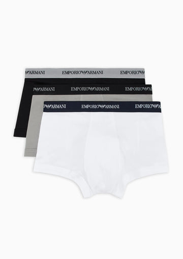 Pack 3 trunk stretch cotton blanco/negro/gris