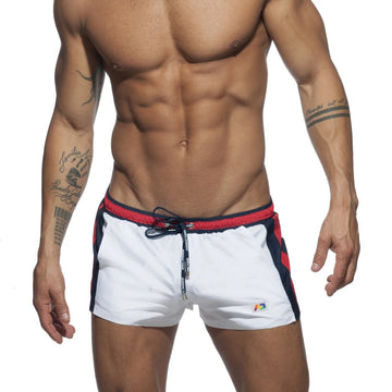 Stripes basic swim short white