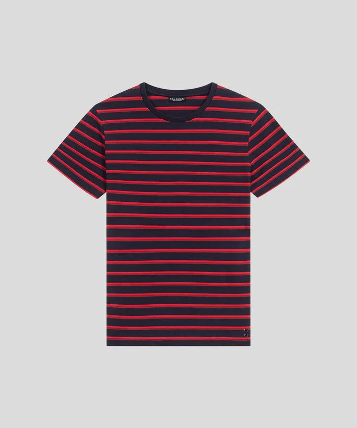 Red/navy piqué shirt