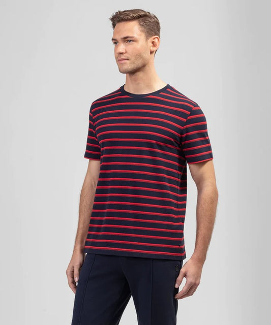 Camiseta piqué rojo/navy