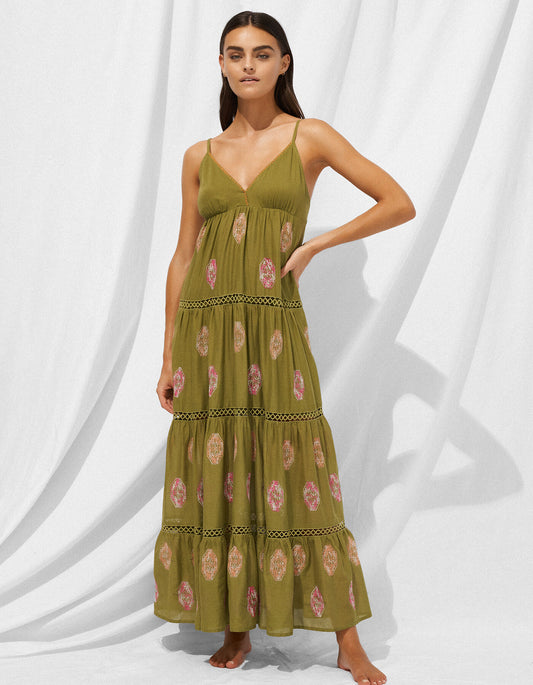 Vestido warm olive