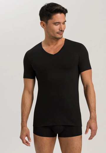 Cotton Superior black short-sleeved T-shirt