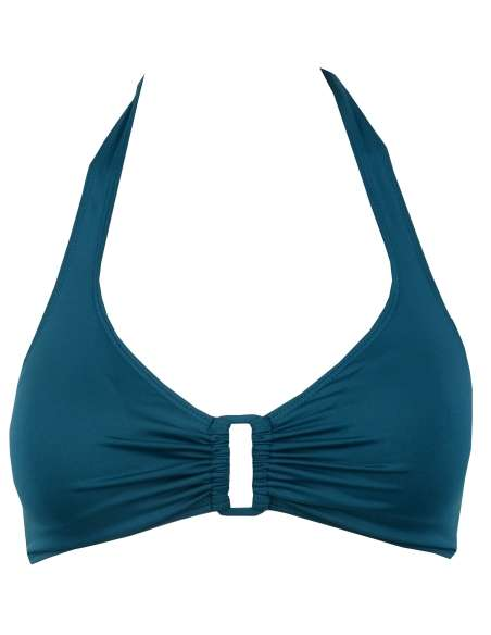 Top biquini halter Eco verde petróleo