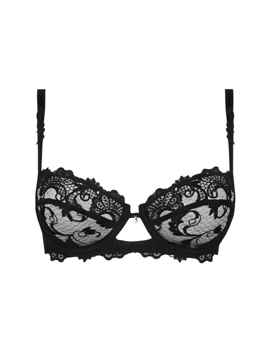 Sujetador balconette Dressing Floral negro