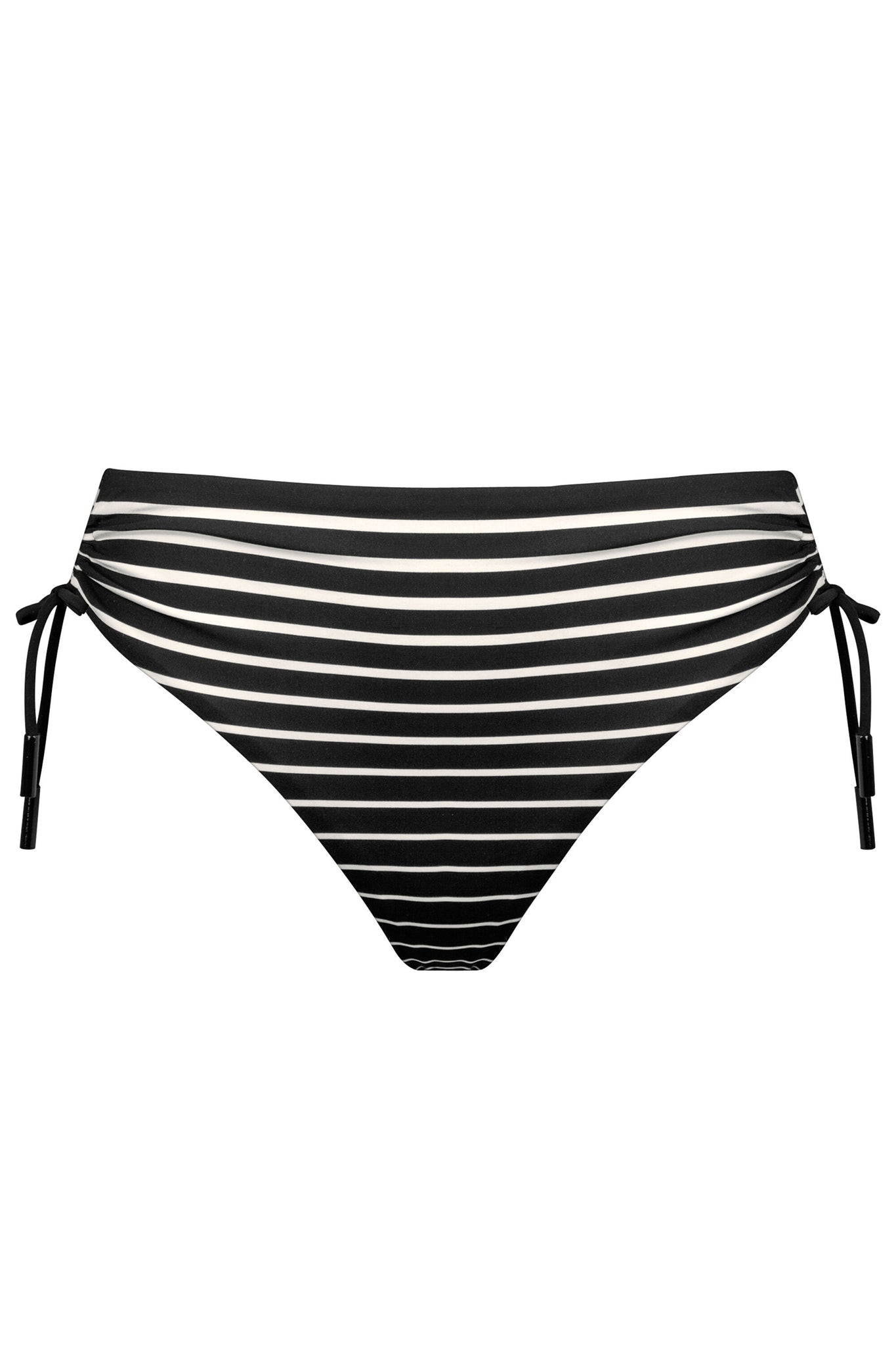 Bikini slip alto Allusions blanco negro