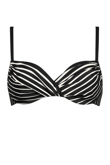 Bikini top aro Allusions blanco y negro