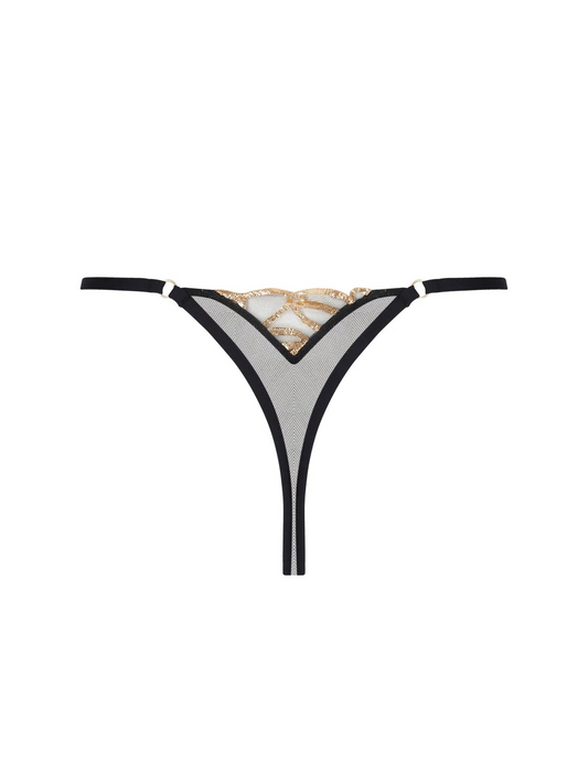 Mini tanga Eclats d'or negro