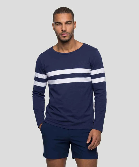Camiseta manga larga rayas navy