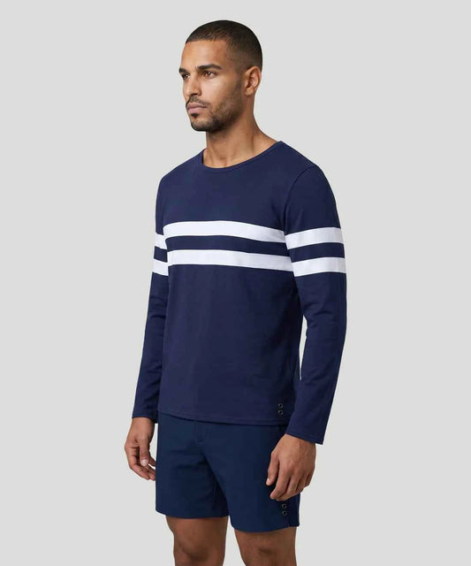 Camiseta manga larga rayas navy