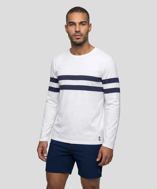 Camiseta manga larga rayas optic white