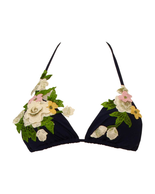 Bikini Macrame flores Azul