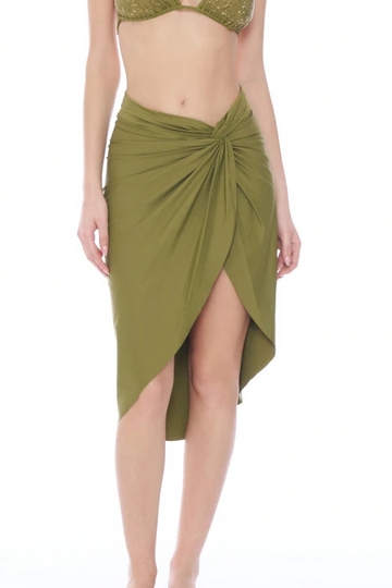 Falda pareo largo con nudo Fantastique Dreams verde foresta