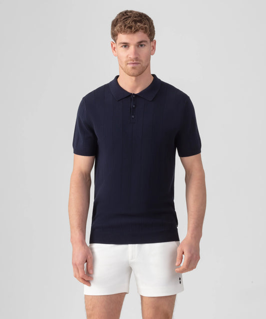 Polo Tennis Manga Corta Vertical Lines Navy