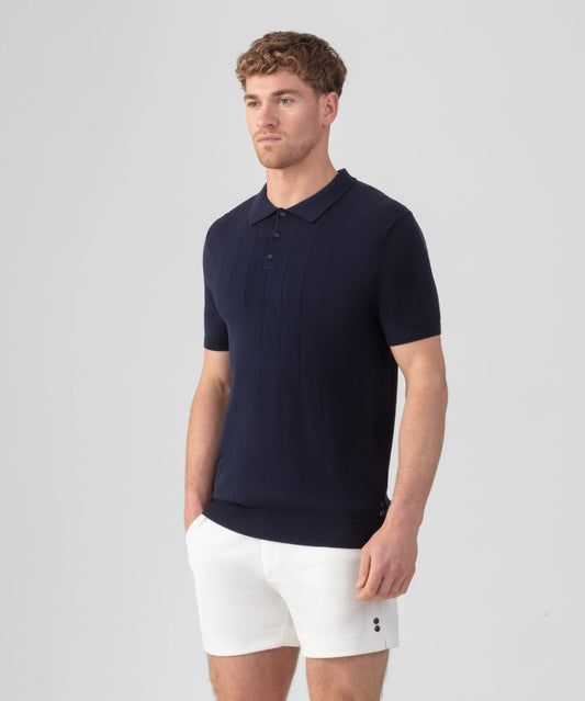 Polo Tennis Manga Corta Vertical Lines Navy