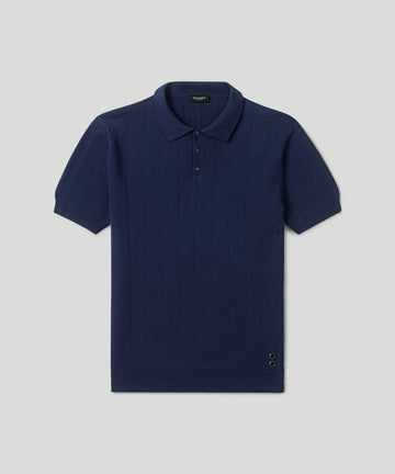 Polo Tennis Manga Corta Vertical Lines Navy