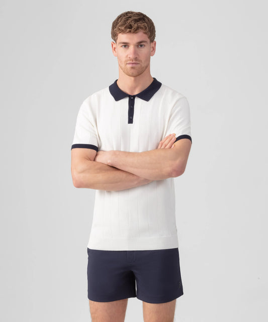 Polo Tennis Manga Corta Vertical Lines Off White