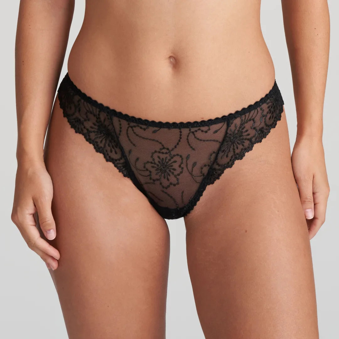 Jane black thong