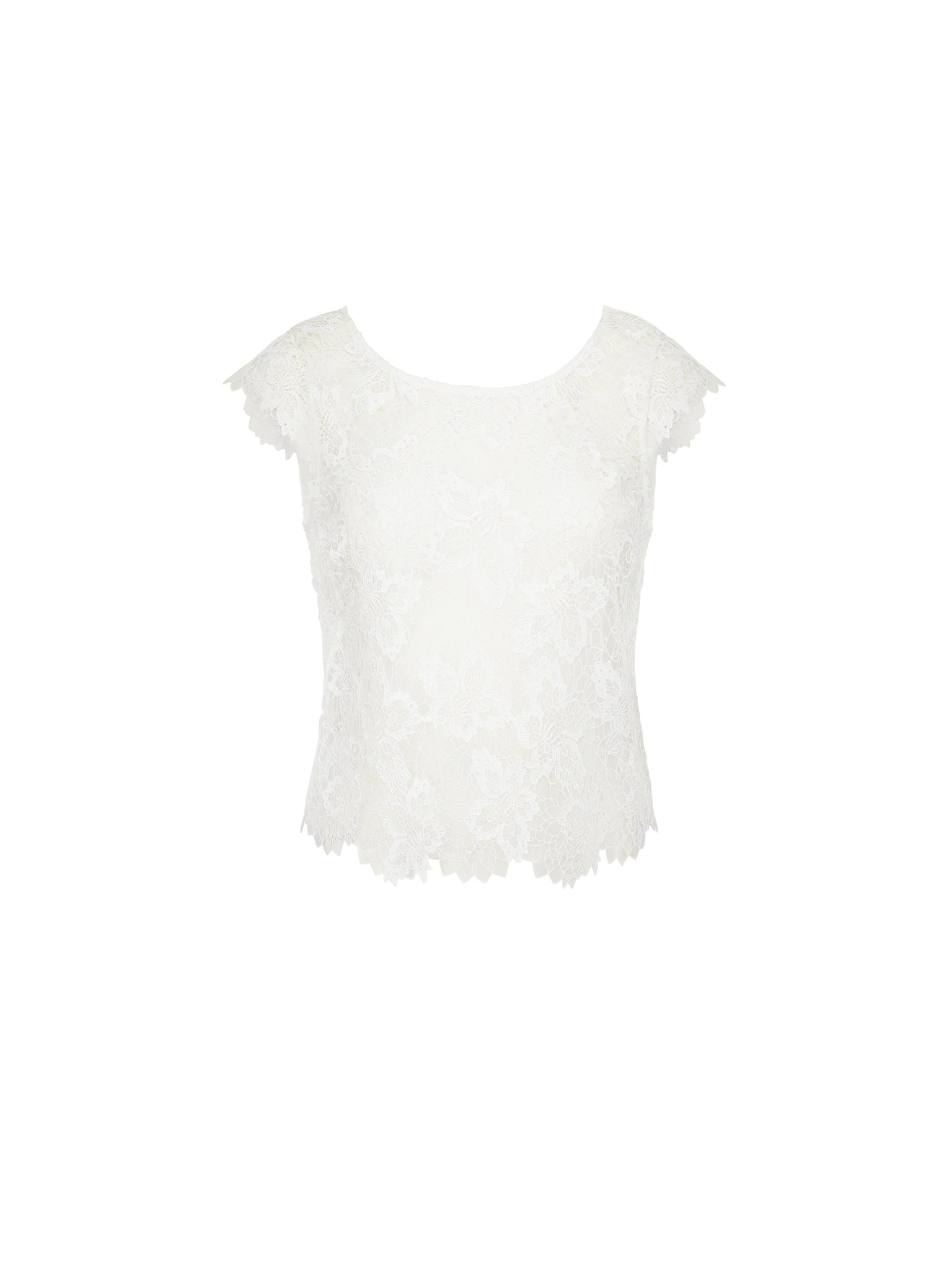 Blusa guipur Princesse Iris nacre