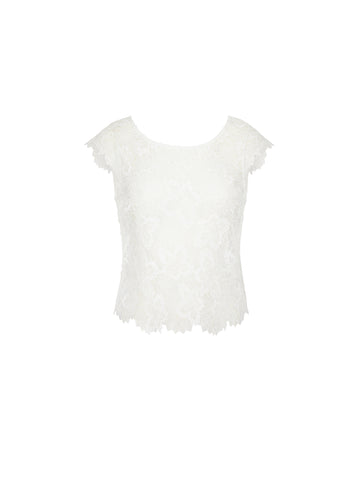 Blusa guipur Princesse Iris nacre