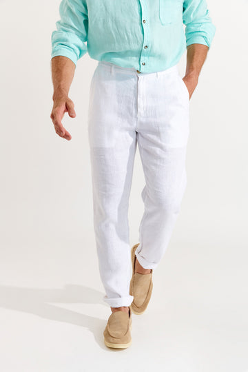 Pantalón largo lino Chino Lindye blanco