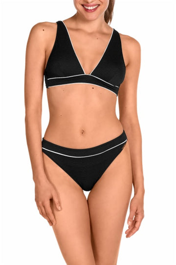 Bikini set triangular Negro geometric