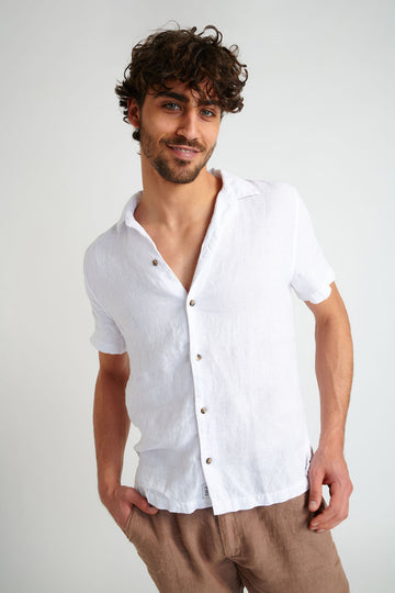 Camisa lino Stefano Lindye blanco