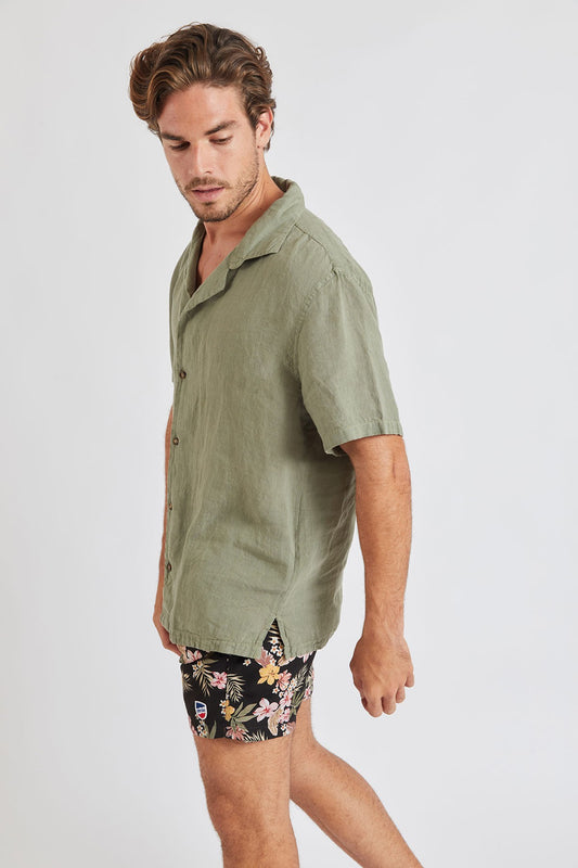 Camisa lino Stefano Lindye kaki