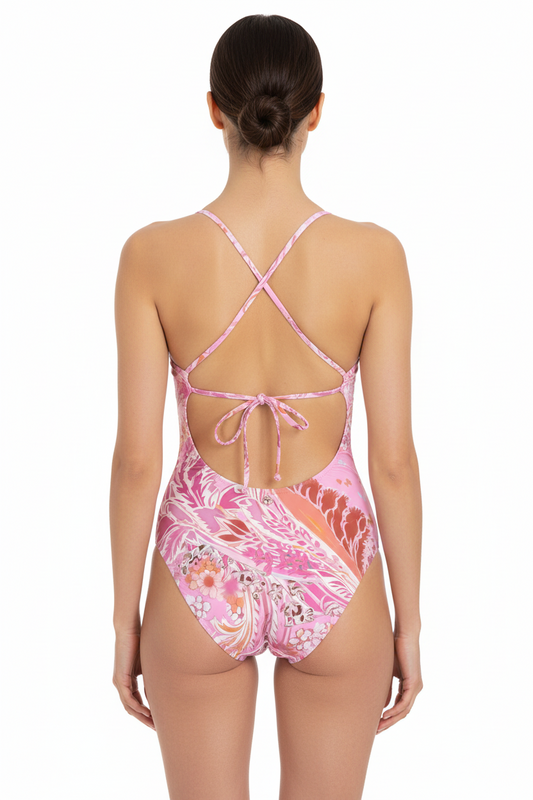 Bañador Gloria Ink Ott acquerello rosa