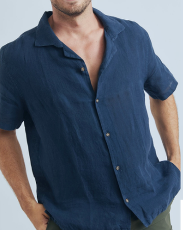 Camisa manga corta azul marino