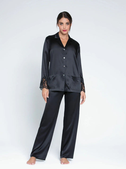 Pantalon largo Splendeur Soie Negro