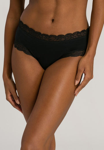 Black Cotton Lace Culotte