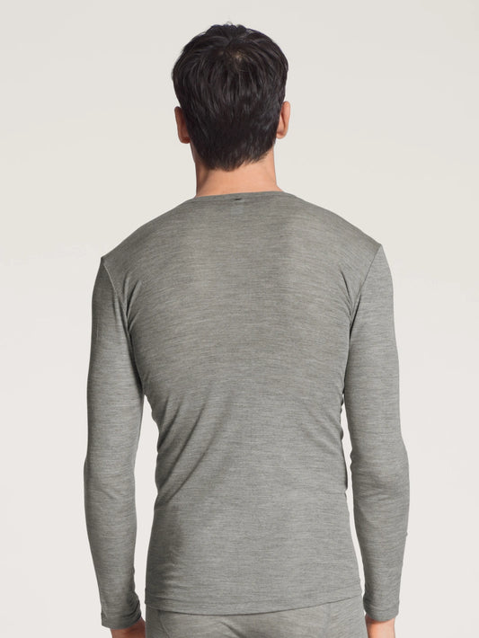 Camiseta manga larga Wool & Silk gris