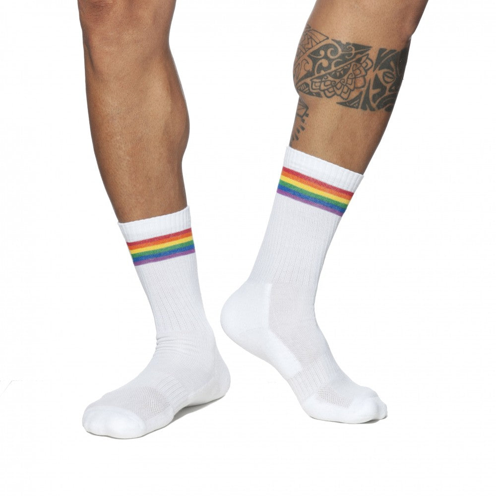 Rainbow socks white