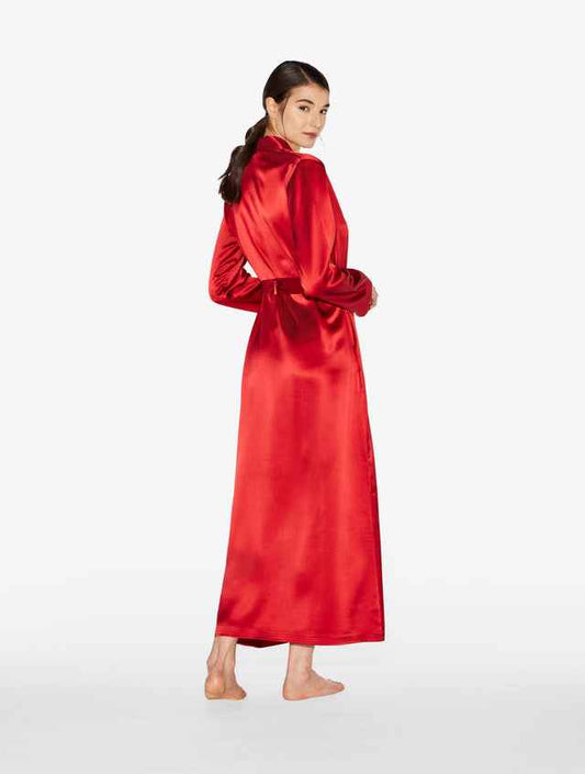 Bata larga Silk rojo