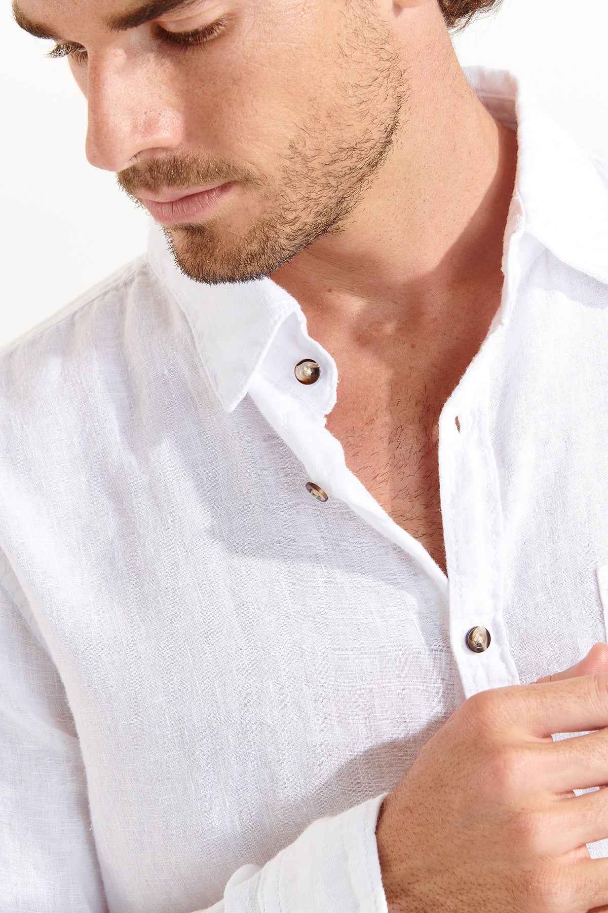 Camisa lino manga larga Lindye blanca