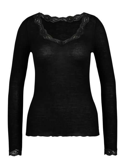 Camiseta manga larga Richesse Lace negro