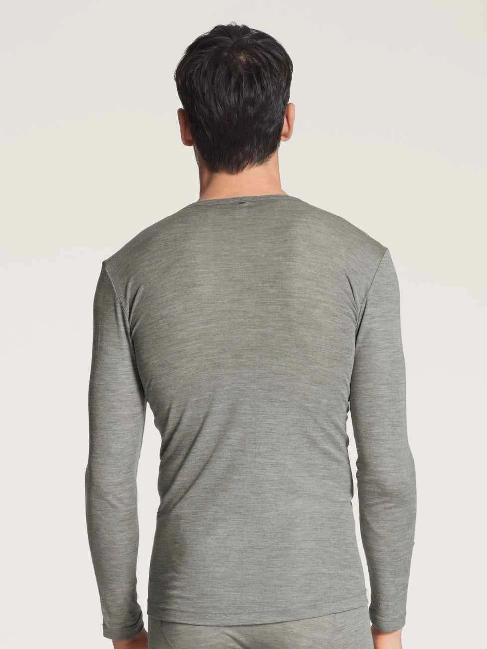 Camiseta manga larga Wool & Silk gris