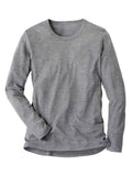 Camiseta manga larga Wool & Silk gris