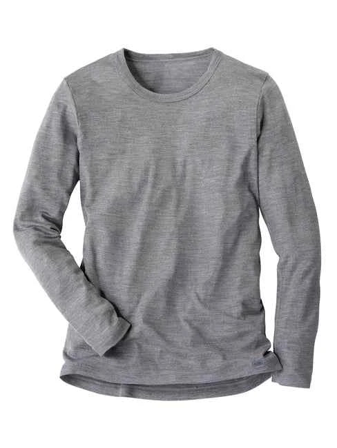 Camiseta manga larga Wool & Silk gris